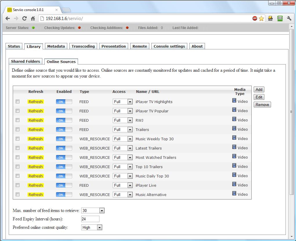 Raid web console